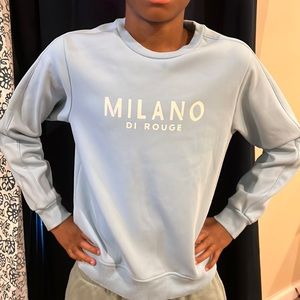 Youth Milano Large Baby Blue Crew Neck Sweatshirt